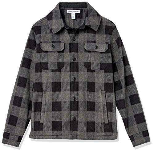 Amazon Essentials Fleece Shirt Jacket, Charcoal Amazon Essentials Fleece Shirt Jacket, Charcoal